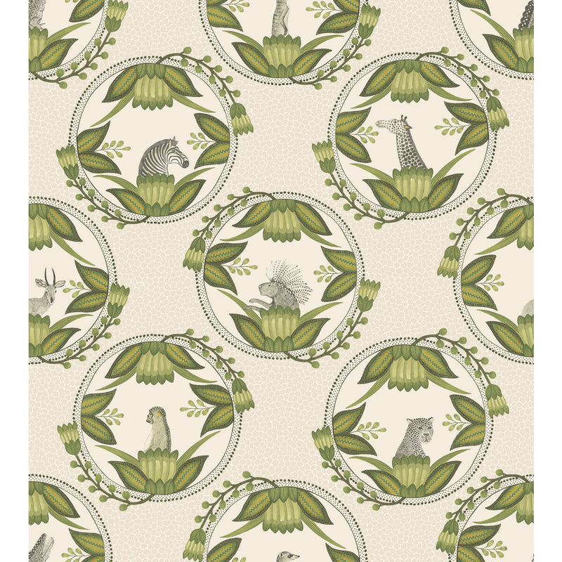 COLE & SON - ARDMORE CAMEOS- STONE & GREEN - Wallcovering by the Roll STONE & GREEN