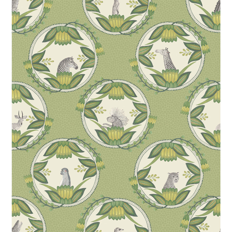COLE & SON - ARDMORE CAMEOS- GREEN - Wallcovering by the Roll GREEN