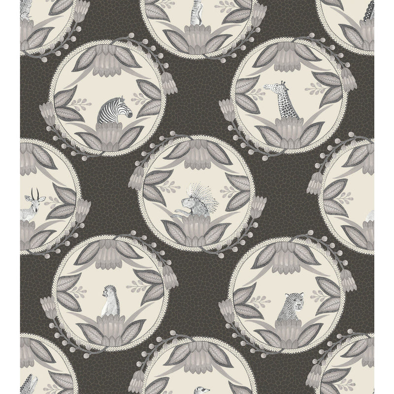 COLE & SON - ARDMORE CAMEOS- BLACK & WHITE - Wallcovering by the Roll BLACK & WHITE