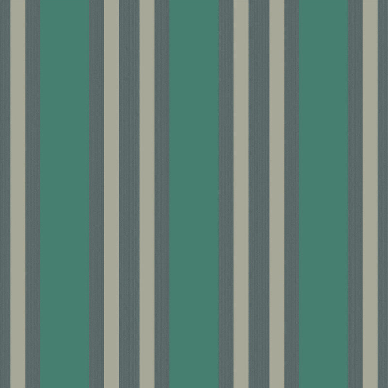 COLE & SON - POLO STRIPE- TEAL/GILVER - Wallcovering by the Roll TEAL/GILVER