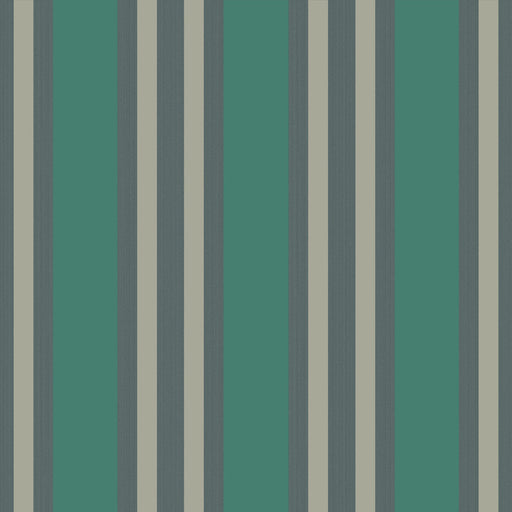 COLE & SON - POLO STRIPE- TEAL/GILVER - Wallcovering by the Roll TEAL/GILVER