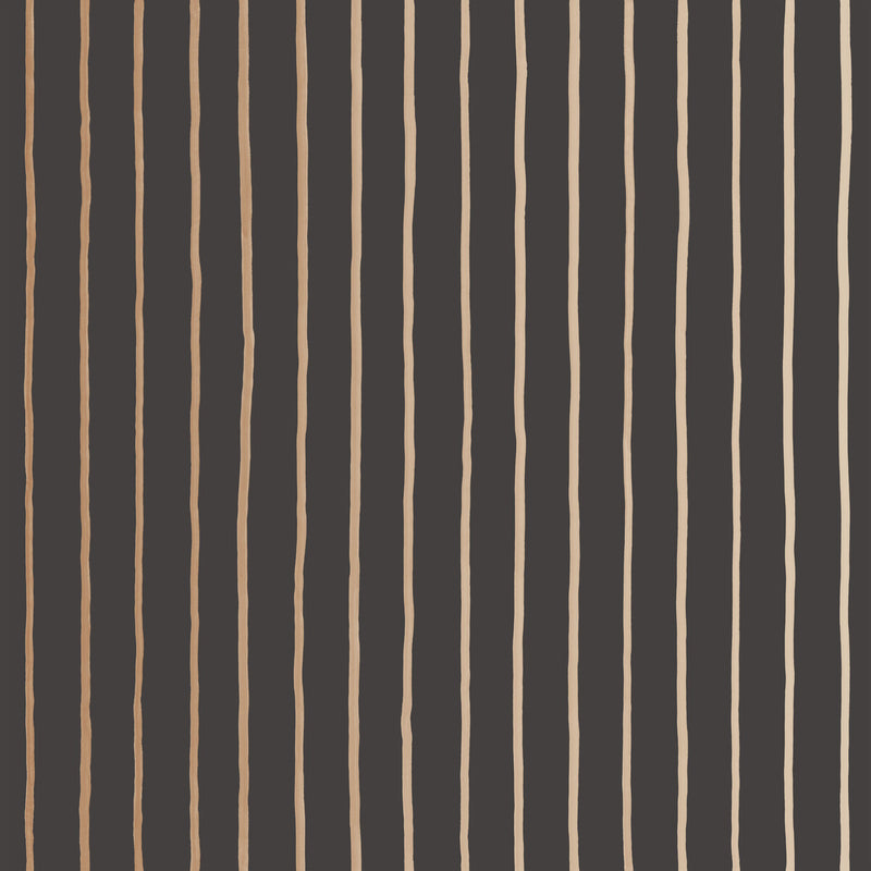 COLE & SON - COLLEGE STRIPE- CHARCOAL+GOLD - Wallcovering by the Roll CHARCOAL+GOLD