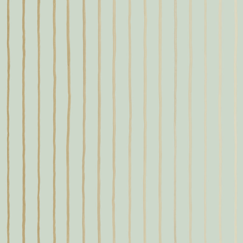 COLE & SON - COLLEGE STRIPE- DUCK EGG+GILVER - Wallcovering by the Roll DUCK EGG+GILVER