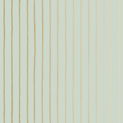 COLE & SON - COLLEGE STRIPE- DUCK EGG+GILVER - Wallcovering by the Roll DUCK EGG+GILVER