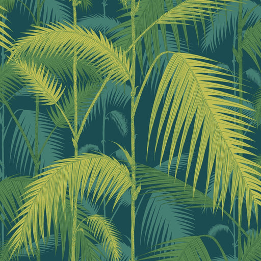 COLE & SON - PALM JUNGLE- PETROL/LIME - Wallcovering by the Roll PETROL/LIME