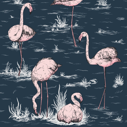 COLE & SON - FLAMINGOS- INK/PLASTER PINK - Wallcovering by the Roll INK/PLASTER PINK