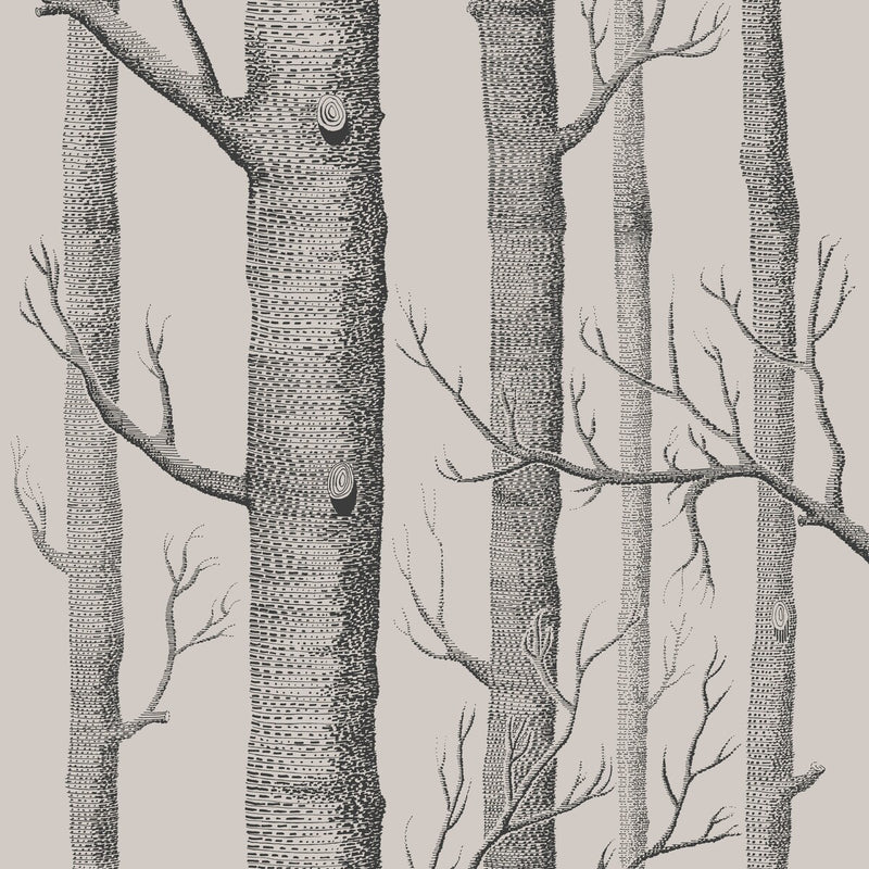 COLE & SON - WOODS- LINEN/CHARCOAL - Wallcovering by the Roll LINEN/CHARCOAL