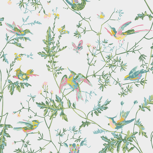 COLE & SON - HUMMINGBIRDS- GREEN/PINK - Wallcovering by the Roll GREEN/PINK