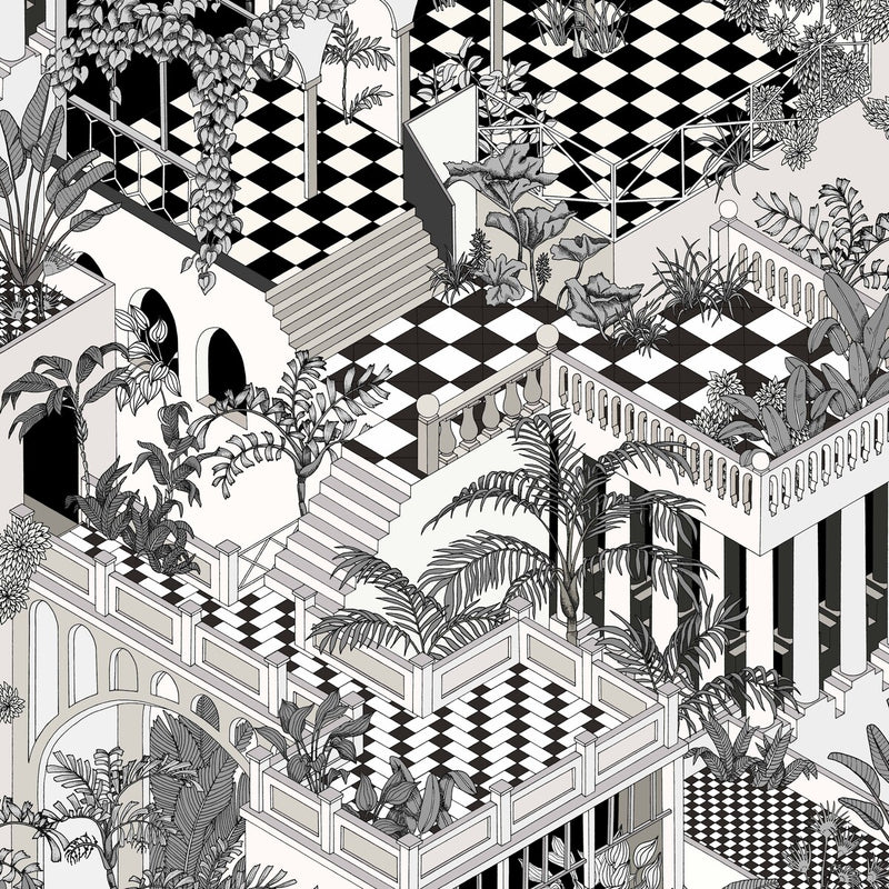 COLE & SON - MIAMI- BLACK/WHITE - Wallcovering by the Roll BLACK/WHITE
