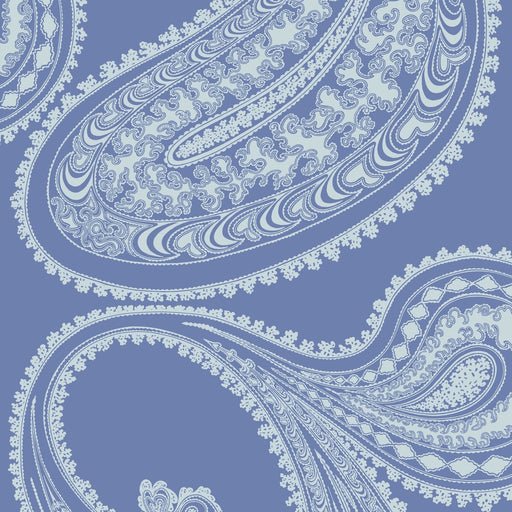 COLE & SON - RAJAPUR FLOCK- BLUE/WHITE - Wallcovering by the Roll BLUE/WHITE
