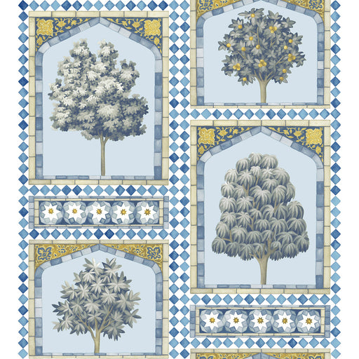 COLE & SON - SULTAN'S PALACE- CHINA BLUE & OCHRE - Wallcovering by the Roll CHINA BLUE & OCHRE