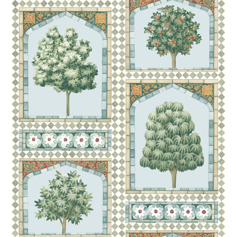 COLE & SON - SULTAN'S PALACE- PRINT ROOM BLUE & DUCK EGG - Wallcovering by the Roll PRINT ROOM BLUE & DUCK EGG