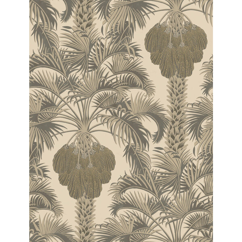COLE & SON - HOLLYWOOD PALM- SILVER & CHARCOAL - Wallcovering by the Roll SILVER & CHARCOAL