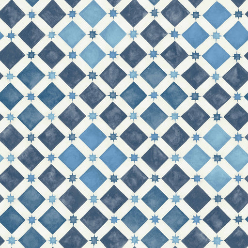 COLE & SON - ZELLIGE- CHINA BLUE & WHITE - Wallcovering by the Roll CHINA BLUE & WHITE