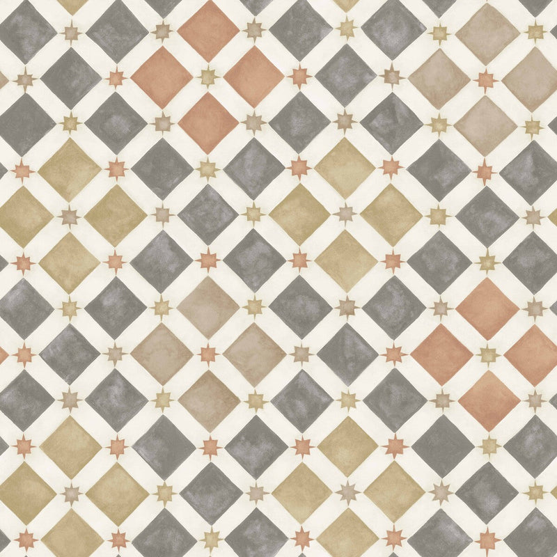 COLE & SON - ZELLIGE- SPICE & CHARCOAL - Wallcovering by the Roll SPICE & CHARCOAL