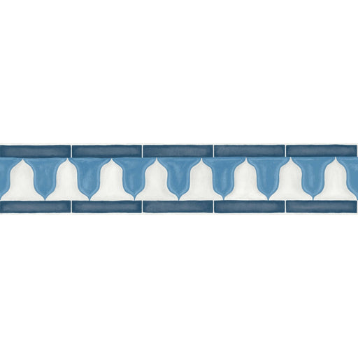 COLE & SON - ZELLIGE BORDER- CHINA BLUE & WHITE - Wallcovering by the Roll CHINA BLUE & WHITE