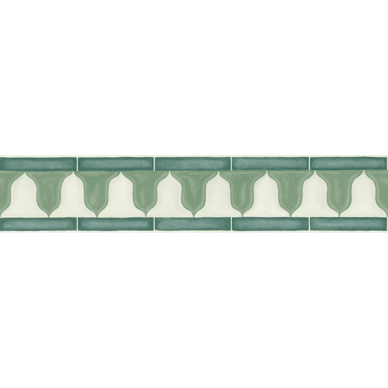 COLE & SON - ZELLIGE BORDER- OLIVE - Wallcovering by the Roll OLIVE