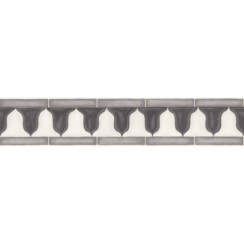 COLE & SON - ZELLIGE BORDER- SOOT & SNOW - Wallcovering by the Roll SOOT & SNOW
