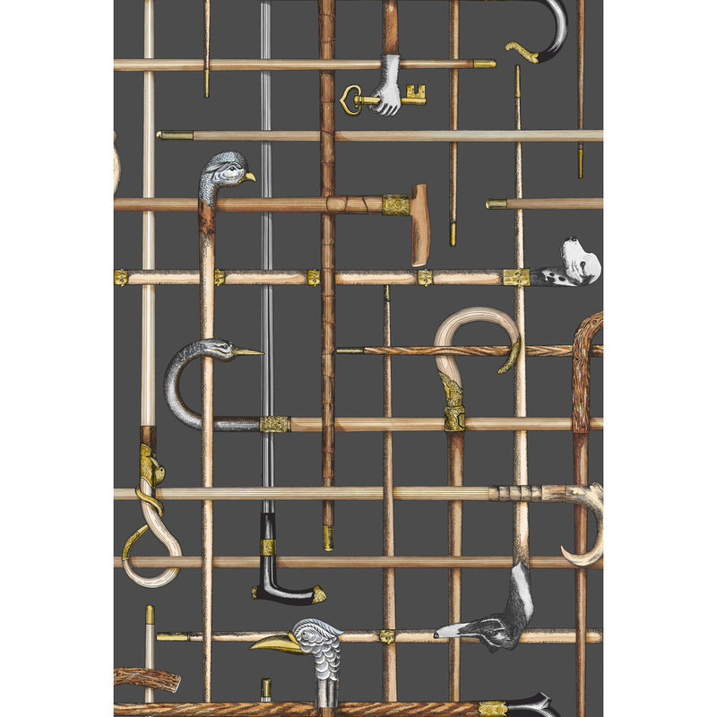 COLE & SON - BASTONI- CHARCOAL - Wallcovering by the Roll CHARCOAL