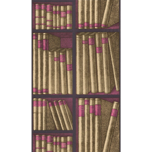 COLE & SON - EX LIBRIS- GOLD/MAGENTA - Wallcovering by the Roll GOLD/MAGENTA