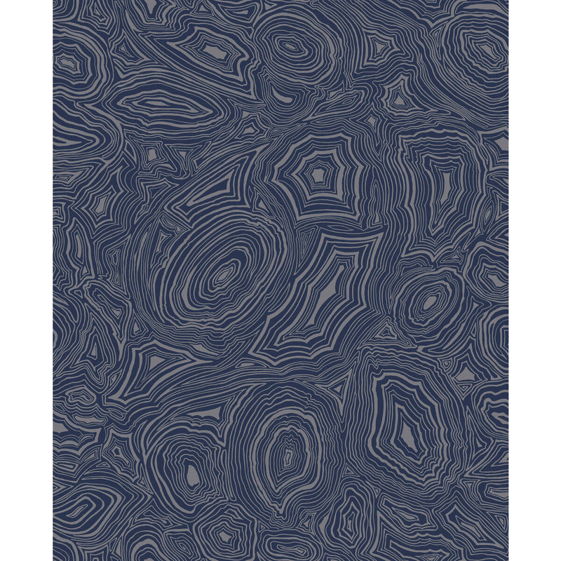 COLE & SON - MALACHITE- MIDNIGHT/SILVER - Wallcovering by the Roll MIDNIGHT/SILVER
