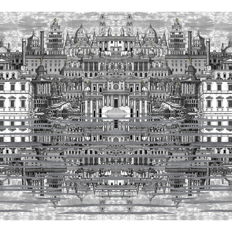 COLE & SON - RIFLESSO- BLACK/WHITE - Wallcovering by the EACH BLACK/WHITE