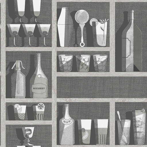 COLE & SON - COCKTAILS- SOOT/SNOW - Wallcovering by the Roll SOOT/SNOW
