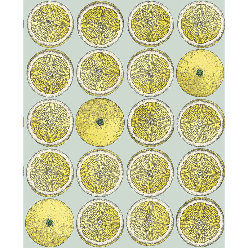 COLE & SON - ARANCE- LEMON/SEAFOAM - Wallcovering by the Roll LEMON/SEAFOAM