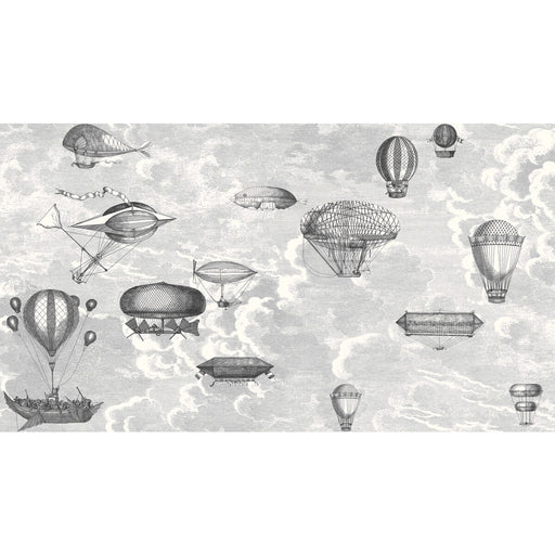 COLE & SON - MACCHINE VOLANTI- SOOT/SNOW - Wallcovering by the EACH SOOT/SNOW