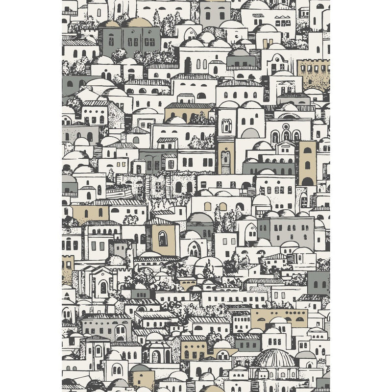 COLE & SON - MEDITERRANEA- WHITE & METALLIC - Wallcovering by the Roll WHITE & METALLIC