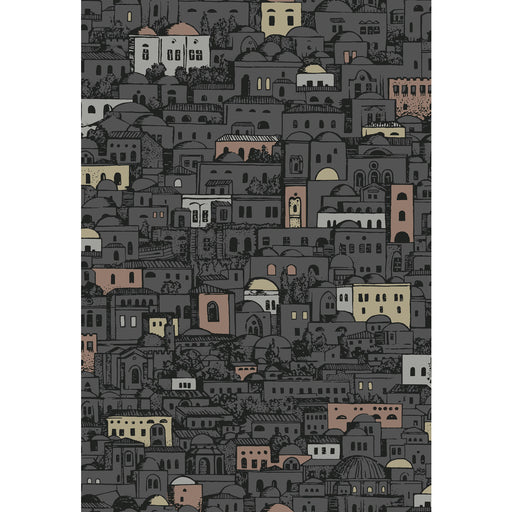 COLE & SON - MEDITERRANEA- CHARCOAL & METALLIC - Wallcovering by the Roll CHARCOAL & METALLIC