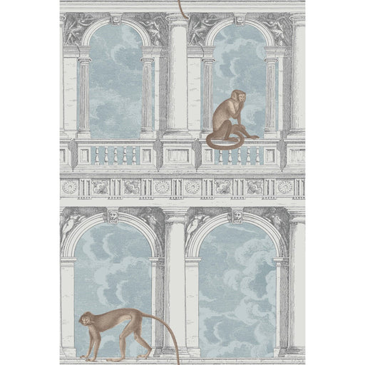 COLE & SON - PROCURATIE CON VISTA- STONE & POWDER BLUE - Wallcovering by the Roll STONE & POWDER BLUE