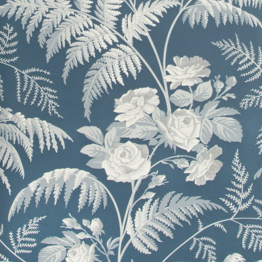 COLE & SON - ROSE- WHITE/ICE BLUE/DENIM - Wallcovering by the Roll WHITE/ICE BLUE/DENIM