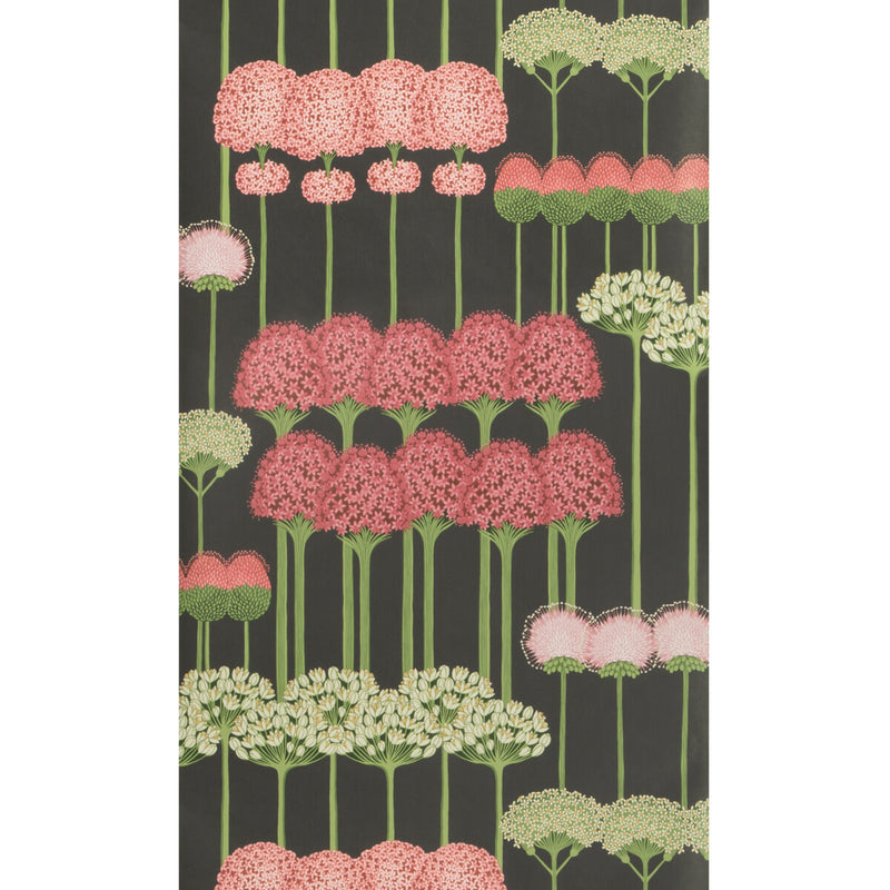 COLE & SON - ALLIUM- CORAL/L GREEN/CHAR - Wallcovering by the Roll CORAL/L GREEN/CHAR