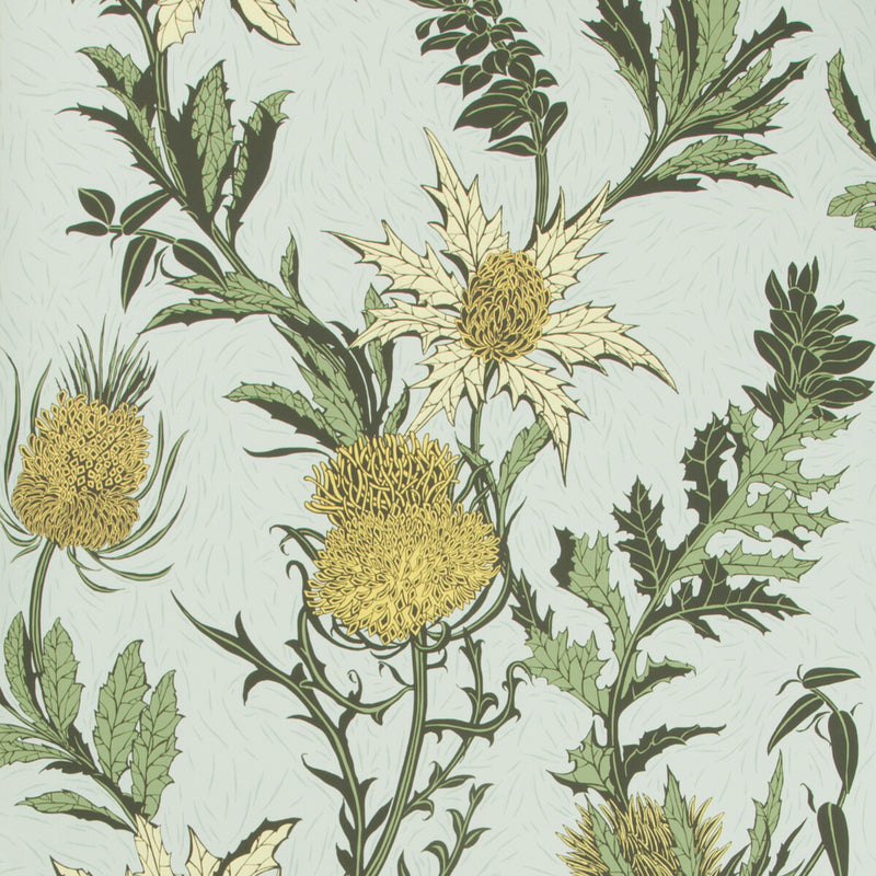 COLE & SON - THISTLE- LEMON/OLIVE/D EGG - Wallcovering by the Roll LEMON/OLIVE/D EGG