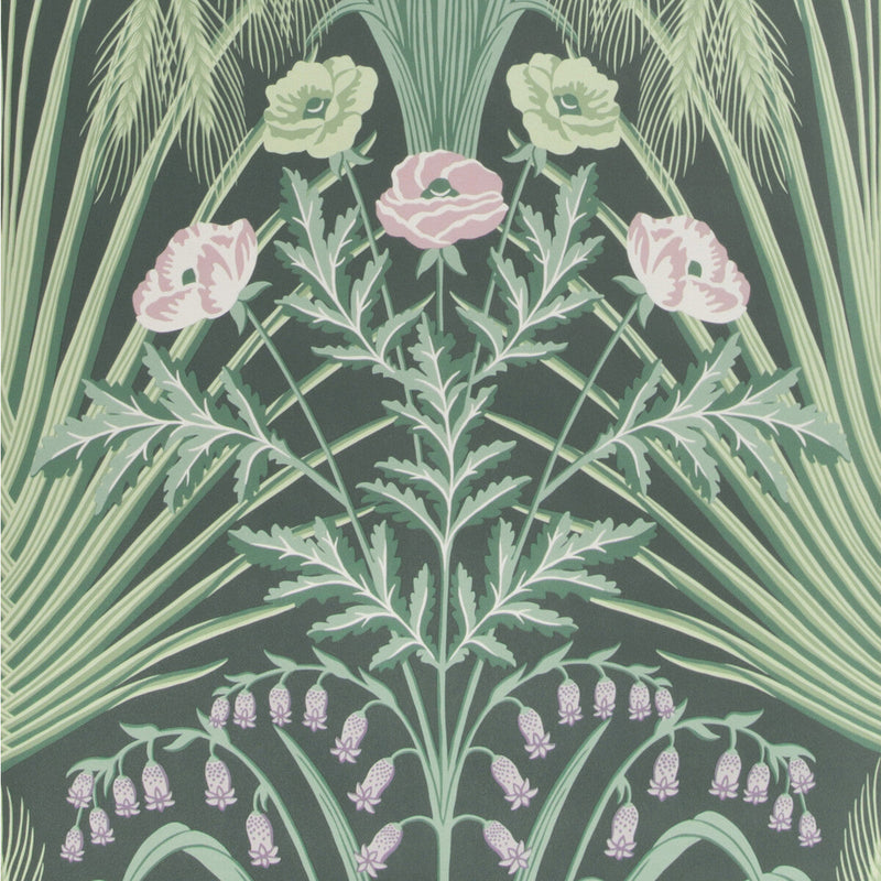 COLE & SON - BLUEBELL- SAGE ON CHARCOAL - Wallcovering by the Roll SAGE ON CHARCOAL