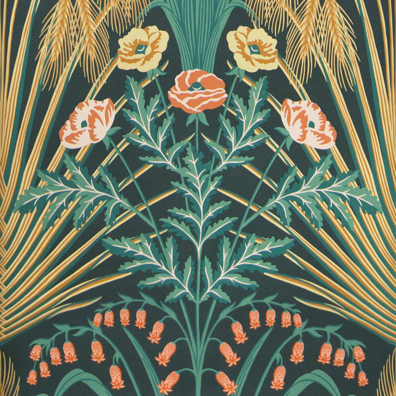 COLE & SON - BLUEBELL- TEAL/GOLD/PETROL - Wallcovering by the Roll TEAL/GOLD/PETROL
