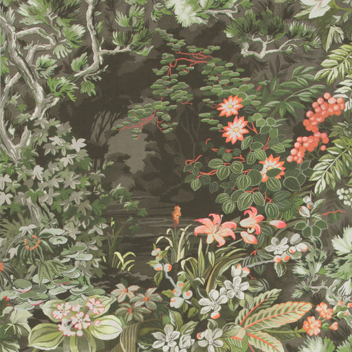 COLE & SON - WOODLAND- CORAL/OLIVE/CHAR - Wallcovering by the Roll CORAL/OLIVE/CHAR