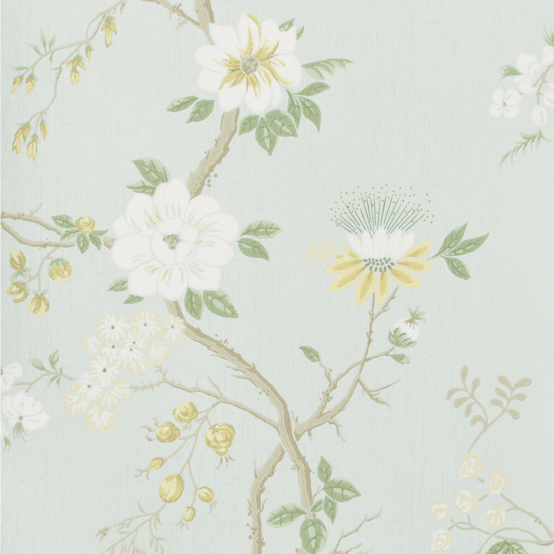 COLE & SON - CAMELLIA- LEMON/SAGE/PRM BLU - Wallcovering by the Roll LEMON/SAGE/PRM BLU