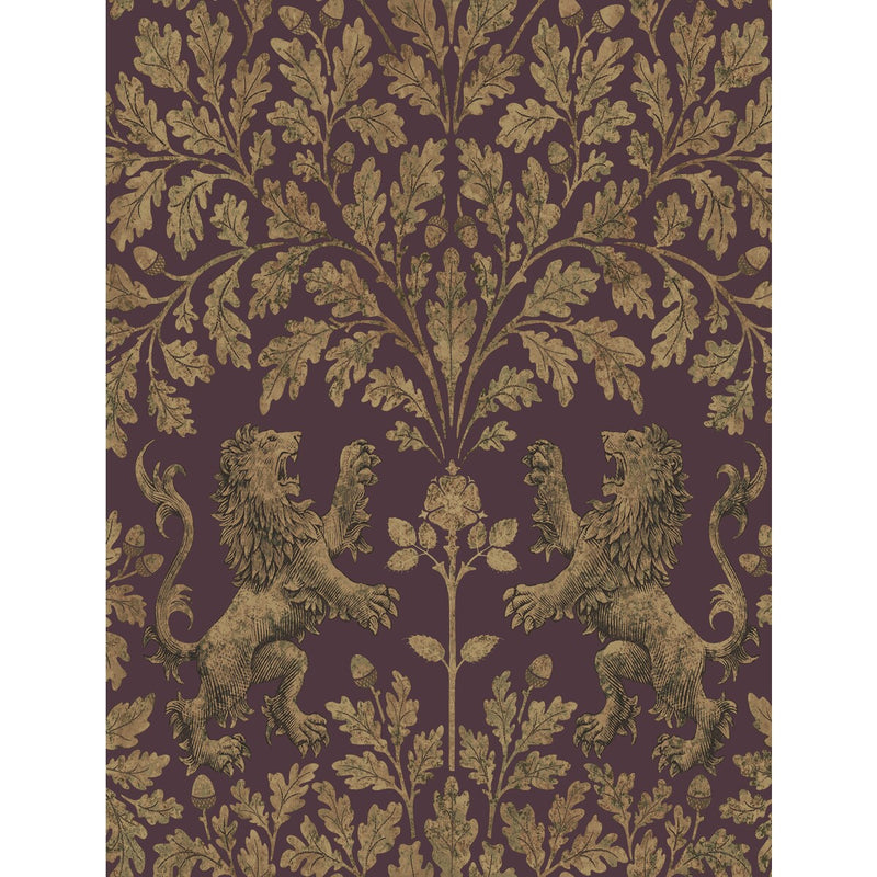COLE & SON - BOSCOBEL OAK- GOLD/CLARET - Wallcovering by the Roll GOLD/CLARET