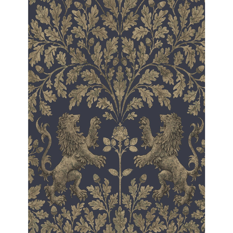 COLE & SON - BOSCOBEL OAK- M GILVER/INK - Wallcovering by the Roll M GILVER/INK