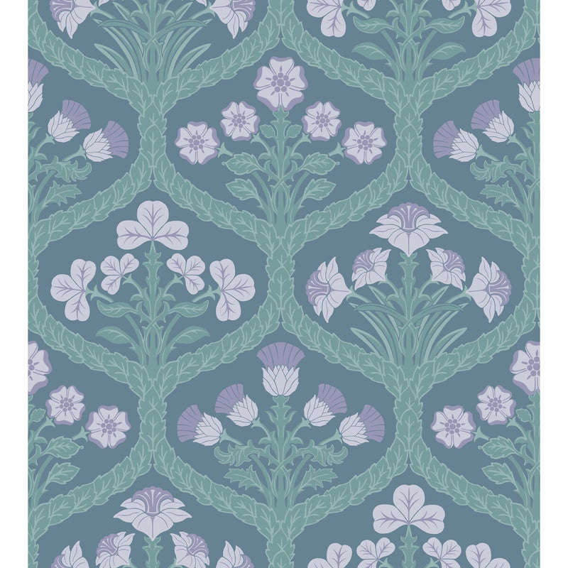 COLE & SON - FLORAL KINGDOM- LILAC/TEAL - Wallcovering by the Roll LILAC/TEAL