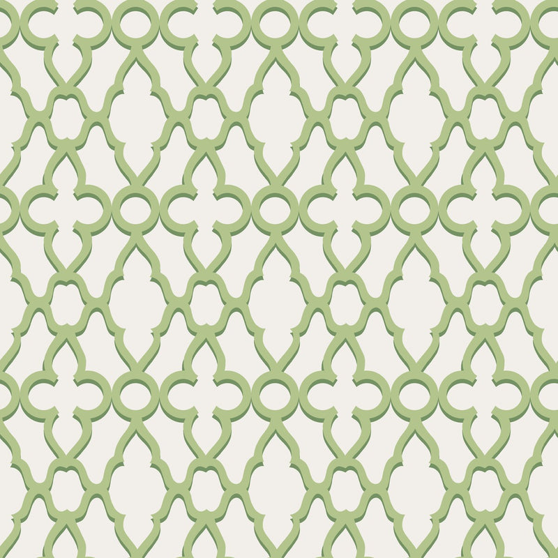 COLE & SON - TREILLAGE- LEAF GREEN/CHLK - Wallcovering by the Roll LEAF GREEN/CHLK