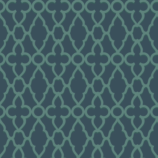 COLE & SON - TREILLAGE- VIRIDIAN/INK - Wallcovering by the Roll VIRIDIAN/INK
