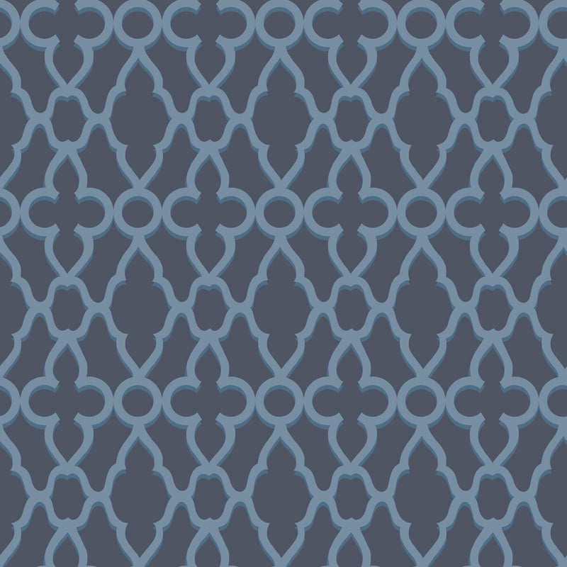 COLE & SON - TREILLAGE- CERULEAN/MIDNIG - Wallcovering by the Roll CERULEAN/MIDNIG