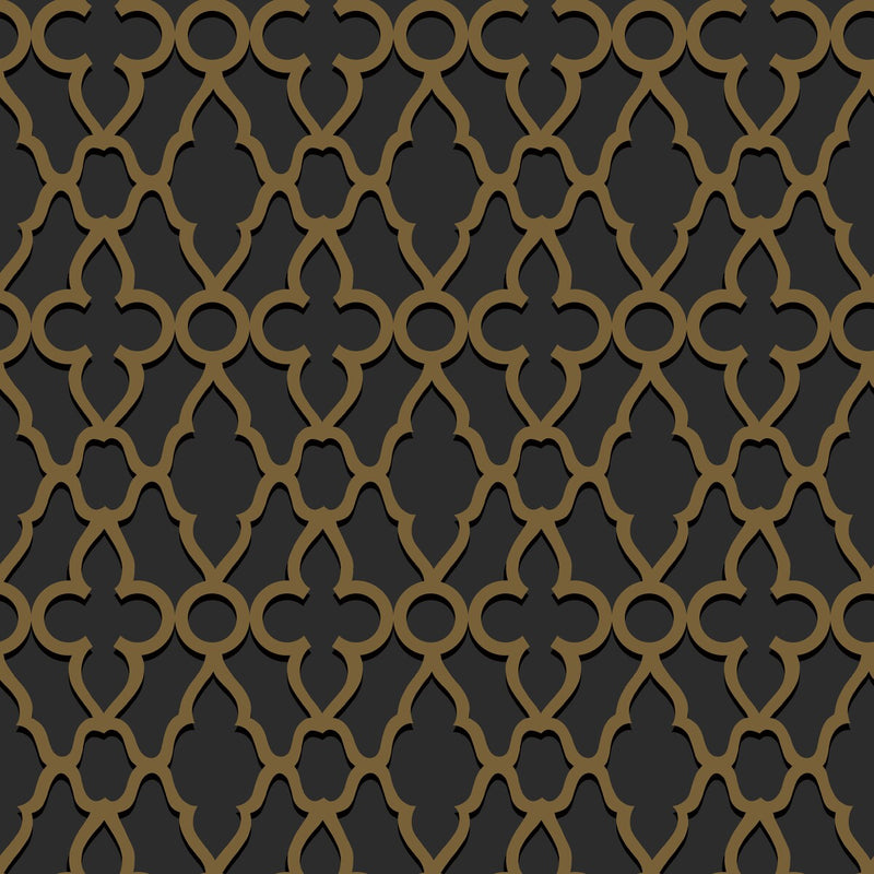 COLE & SON - TREILLAGE- M BRONZE/CHAR - Wallcovering by the Roll M BRONZE/CHAR