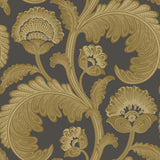 COLE & SON - FANFARE FLOCK- OCHRE/CHAR - Wallcovering by the Roll