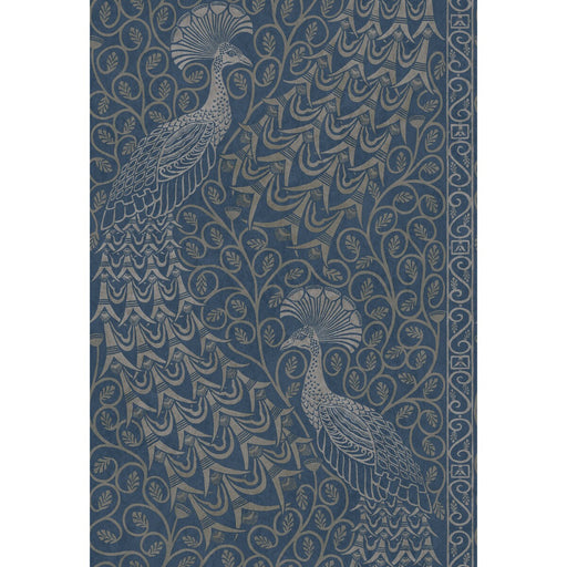 COLE & SON - PAVO PARADE- MSILVER/DENIM - Wallcovering by the Roll MSILVER/DENIM