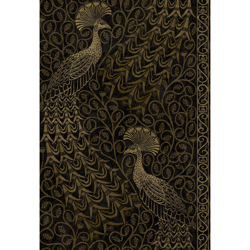 COLE & SON - PAVO PARADE- M GOLD/SOOT - Wallcovering by the Roll M GOLD/SOOT