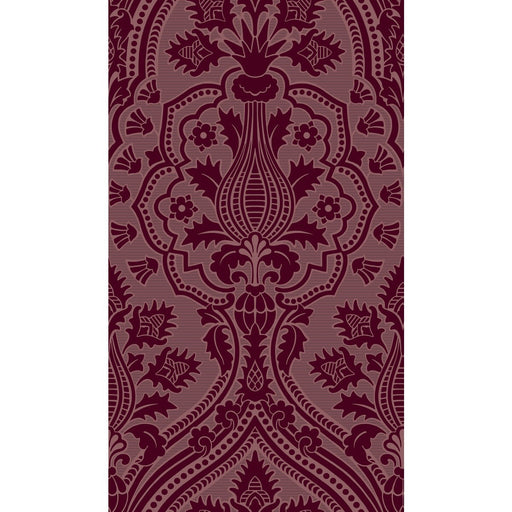 COLE & SON - PUGIN PALACE FLOCK- CLARET - Wallcovering by the Roll CLARET